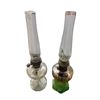 Image 1 : Pair Of Vintage Glass Oil Lamps, One With Green Base