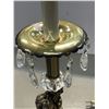 Image 3 : Pair Of Brass And Crystal Lamps With Cherub On Base