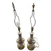 Image 1 : Pair Of Ceramic Floral Motif Table Lamps
