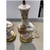 Image 2 : Pair Of Ceramic Floral Motif Table Lamps