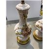 Image 3 : Pair Of Ceramic Floral Motif Table Lamps