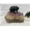 Image 2 : 3 Gemstone Animals On Geode Bases, Elephant, Bear , And Bird