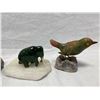 Image 3 : 3 Gemstone Animals On Geode Bases, Elephant, Bear , And Bird