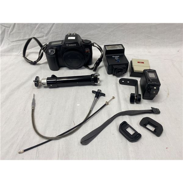 Vintage Canon Camera Eos Rebel S With Accessories