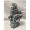 Image 1 : Carved Soapstone Eskimo Signed On Bottom