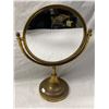 Image 1 : Vintage Brass Double Sided Swivel Desk Top Mirror