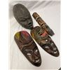 Image 2 : 3 Hand Carved African Masks And Hand Carved African Head