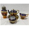 Image 1 : 4 Early Czechoslovakian Desert Scene Pieces, Teapot, Creamer, Etc.…