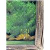 Image 2 : Vintage Framed Black Velvet Painting Of Forest Creek Scene