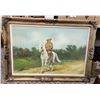 Image 1 : Framed Oil On Canvas Of Man Riding Horse
