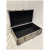 Image 2 : Wooden Silver Painted Leather Accented Storage Box