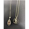 Image 2 : 2 Sterling Silver Necklaces With Pendants, 1 Pendant Not Silver
