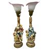 Image 1 : Pair Of Italian Figural Lamps With Jack In The Pulpit Shades