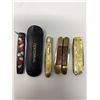 Image 1 : 5 Vintage Pocket Knives, Some With Abalone Inlay