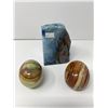 Image 1 : 2 Polished Rocks, And Quartz Book End