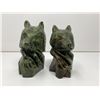 Image 1 : Carved Nephrite Jade Wolf Book Ends