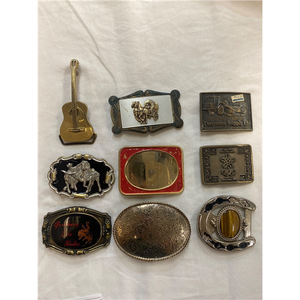 9 Assorted Belt Buckles