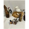 Image 3 : 9 Wood And Resin Carved Birds, Seagull, Woodpecker, Ducks, Etc..