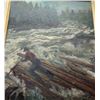 Image 2 : Framed Oil On Canvas " River Logger" Signed By Artist
