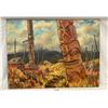 Image 1 : Oil On Board Of First Nations Totem Poles By Ruth Harvey