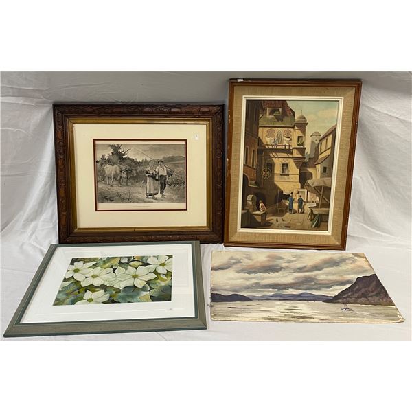 4 Assorted Prints And Paintings