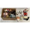 Image 1 : Box Full Of Collectibles, Ceramic Banks, Bubble Blowing Elephant, Hummel Mug, Etc..