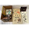 Image 1 : Box Full Of Collectibles, 45S, 45 Cases, Cardboard Coca Cola Sign, Las Vegas Dice Clock, Vintage Scr