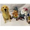 Image 2 : 7 Assorted Garden Ornaments, Gnomes, And Dogs