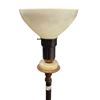 Image 2 : Vintage Brass And Marble Floor Lamp With Milk Glass Shade
