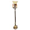Image 1 : Vintage Brass Floor Lamp With Milk Glass Shade With 3 Exterior Lights