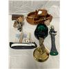 Image 2 : Box Full Of Assorted Collectibles, Folk Art Fisherman, Carved Boats, Figures, Chello Ornament, Etc..