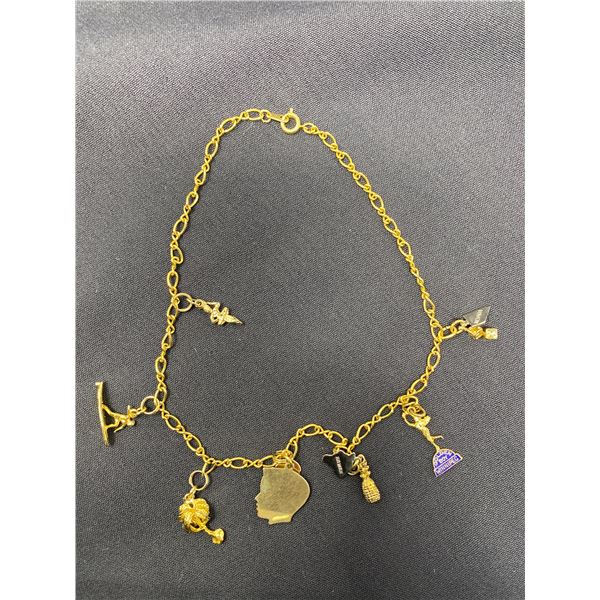 Charm Bracelet With Assorted Charms, Some Are Sterling