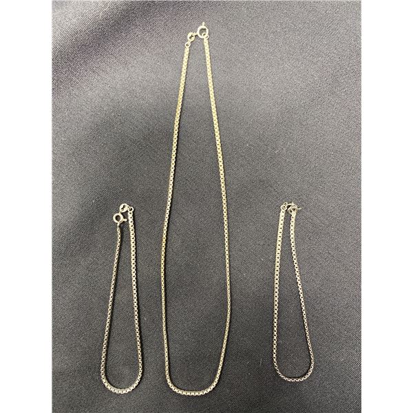 Sterling Silver Necklace With 2 Sterling Silver Bracelets