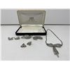 Image 1 : Sterling Silver With Stones Jewelry Set, Necklace, Earrings, Brooches, Etc..