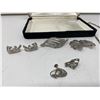 Image 2 : Sterling Silver With Stones Jewelry Set, Necklace, Earrings, Brooches, Etc..