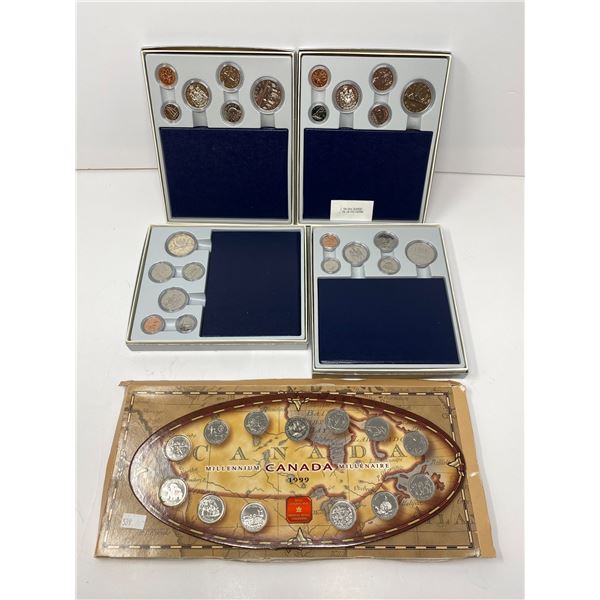 4 Royal Canadian Mint Specimen Sets And 1999 Canada Millenium Coin Set