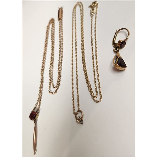 10Kt Gold Necklace, 9ct Gold Necklace, And Earring