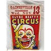 Image 1 : Vintage Cardboard Clyde Beatty Circus Poster