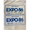 Image 1 : Pair Of Expo 86 License Plates