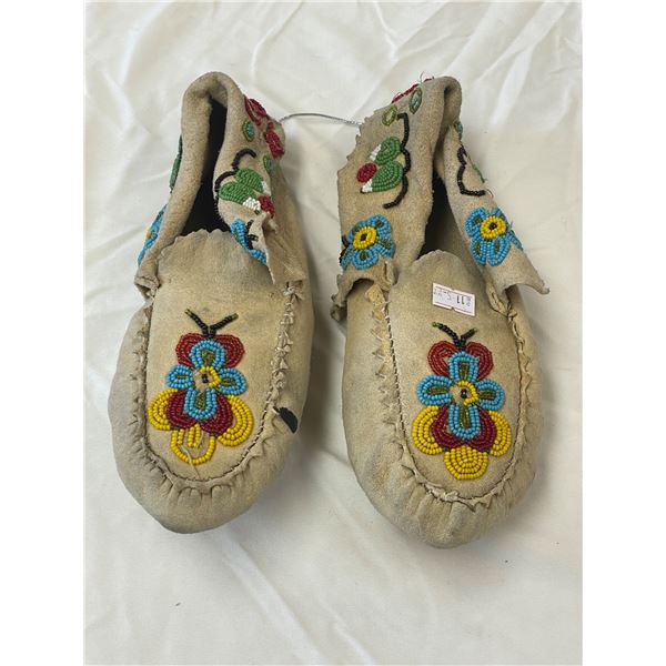 Pair Of Beaded Moccasins