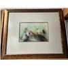 Image 1 : Framed Abstract Painting Nadira Mahmoud Signed On Back In Arabic