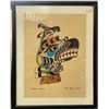Image 1 : Framed First Nations Water Color of Sea Raven By Chief Henry Speck