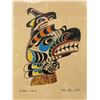 Image 2 : Framed First Nations Water Color of Sea Raven By Chief Henry Speck