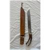 Image 4 : Large Antler Handled Knife In Leather Sheath