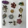 Image 1 : Assorted Costume Brooches On Felt