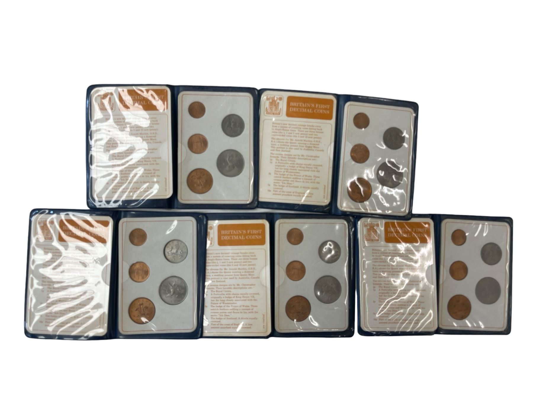 First Decimal 5 Sets Of Britain's First Decimal Coins