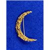 Image 1 : Large 18K Gold Nugget Crescent Moon Pin