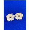 Image 1 : Sterling And Ivory Earrings With Gold Nuggets