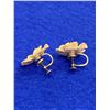 Image 2 : Sterling And Ivory Earrings With Gold Nuggets
