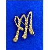 Image 1 : Yukon Gold Nugget Initial "M" Brooch